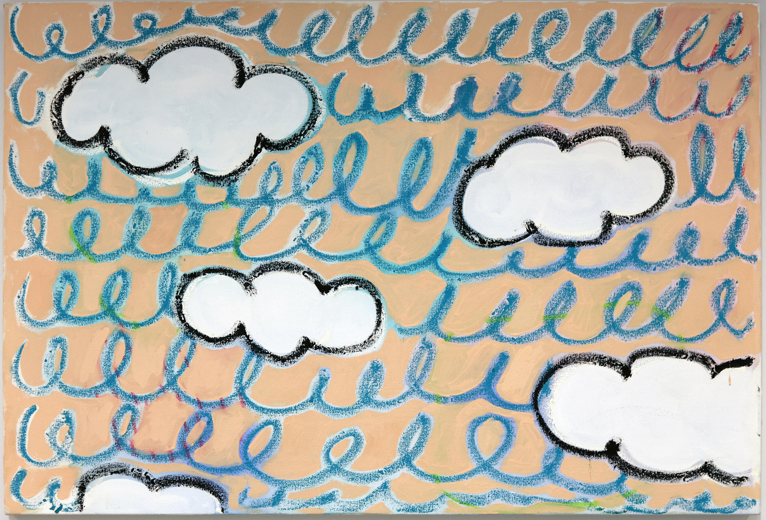 White Clouds, 46 x 31 inch Oil and Acrylic on Canvas, 2023