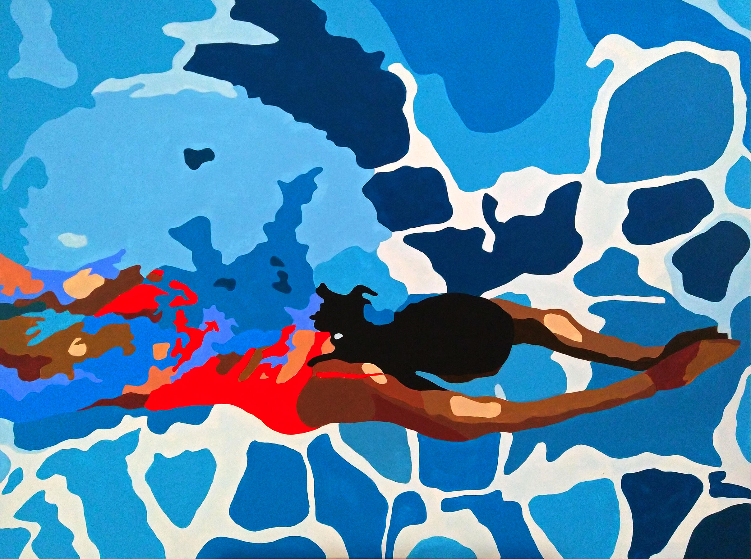 Swiming in LA (Pool Study) 48x36 inch Acrylic on Canvas 2021